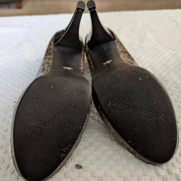 Kenneth Cole faux snake skin  peep toe leather heel 8.5 - Picture 2 of 7